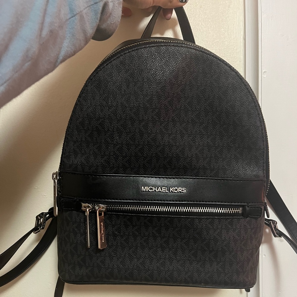 Michael Kors Black and Silver Backpack